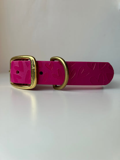 Heart Embossed Dog Collar