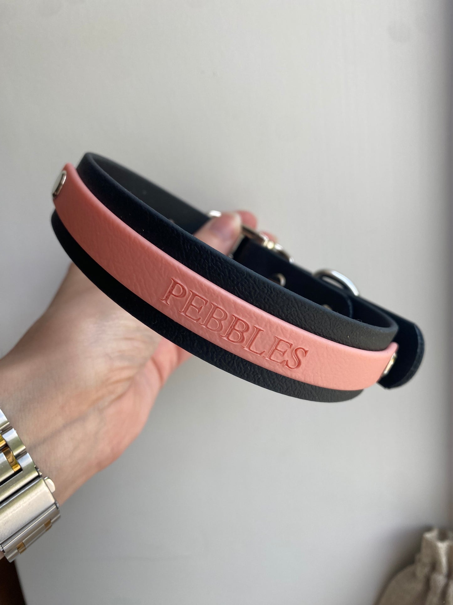 Dual Tone Waterproof Dog Collar | Personalised Dog Name Two Tone Colour