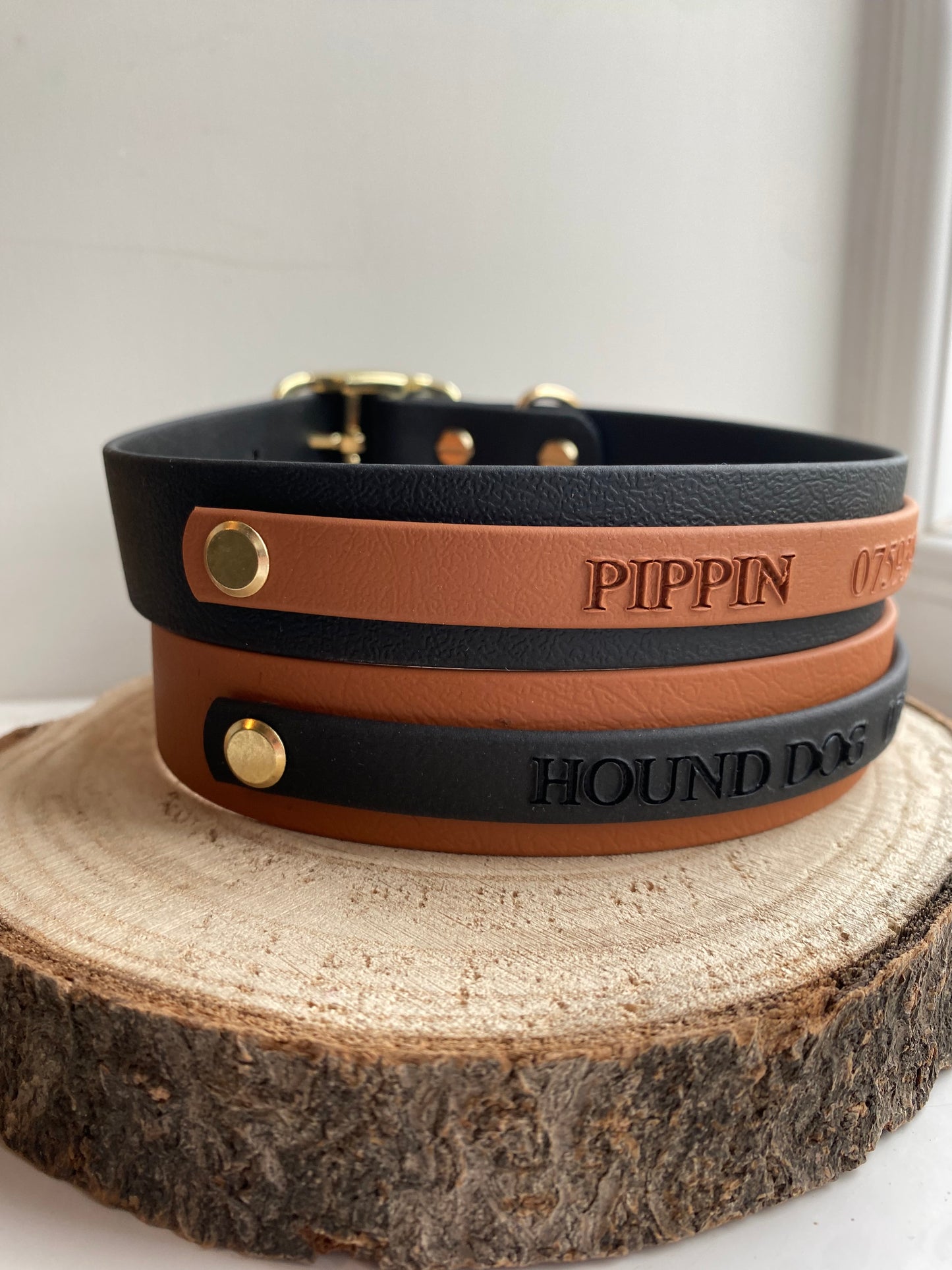 Dual Tone Waterproof Dog Collar | Personalised Dog Name Two Tone Colour